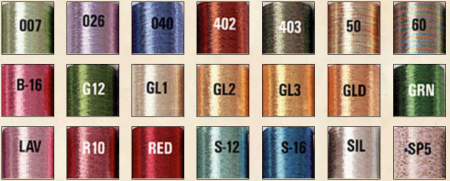 Нитки Fish Hawk Metallic Size A 100 Yard Spools