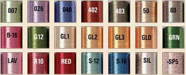 Нитки Fish Hawk Metallic Size A 100 Yard Spools