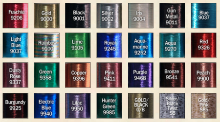 Нитки Fish Hawk Metallic P Size A 100 Yard Spools